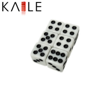 8mm Square Corner White com Black Dot Dice Jogo